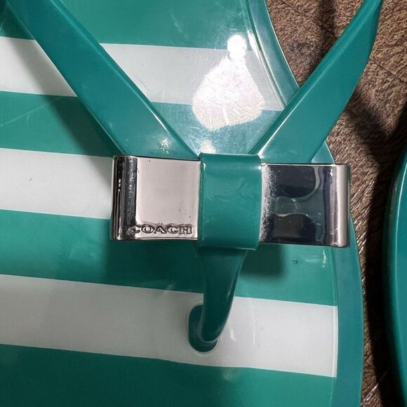 Coach Women's Landon Green-White Sandal Size 9 - Picture 8 of 9